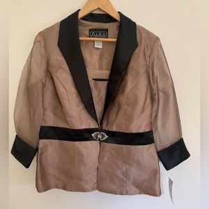 Alex Evenings Bronze Shimmery Evening Set Jacket and Tank Size M
